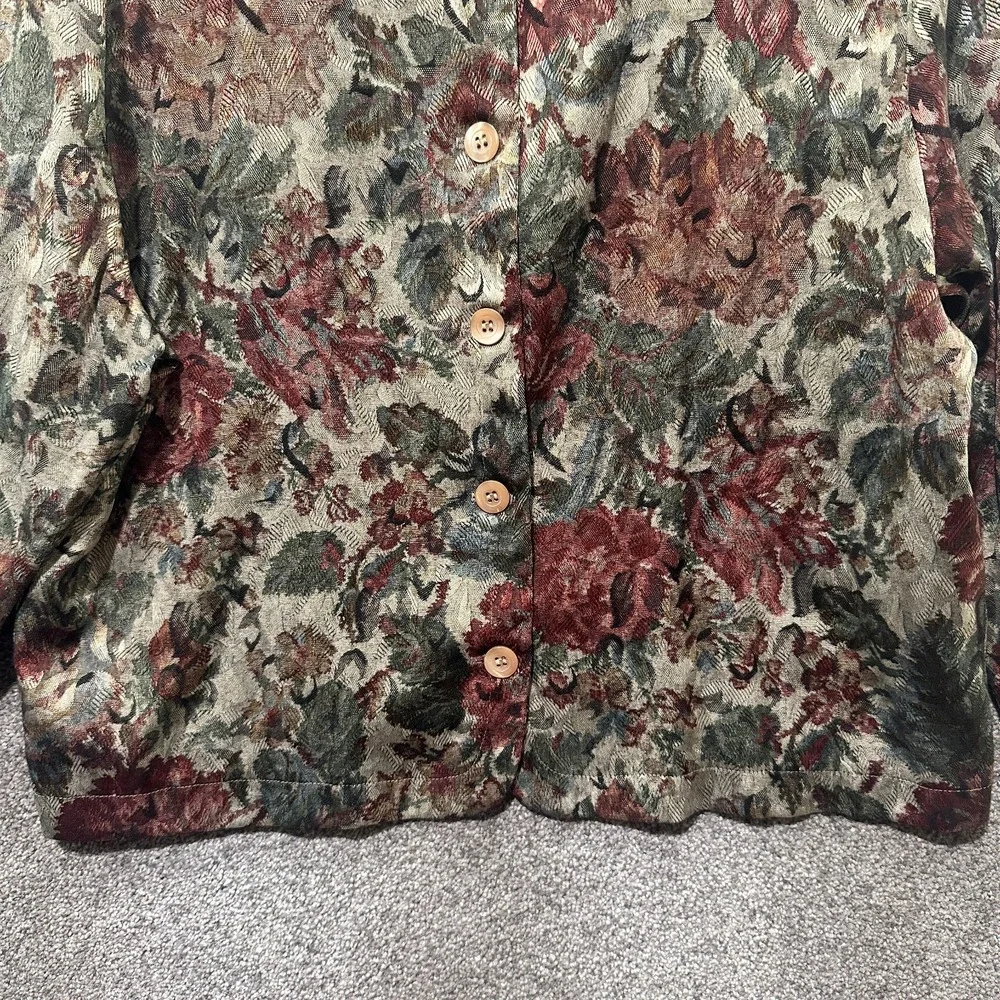 Vintage Cheltham Crossing Lightweight Jacket Womens 16 Floral‎ Button Up Cottage